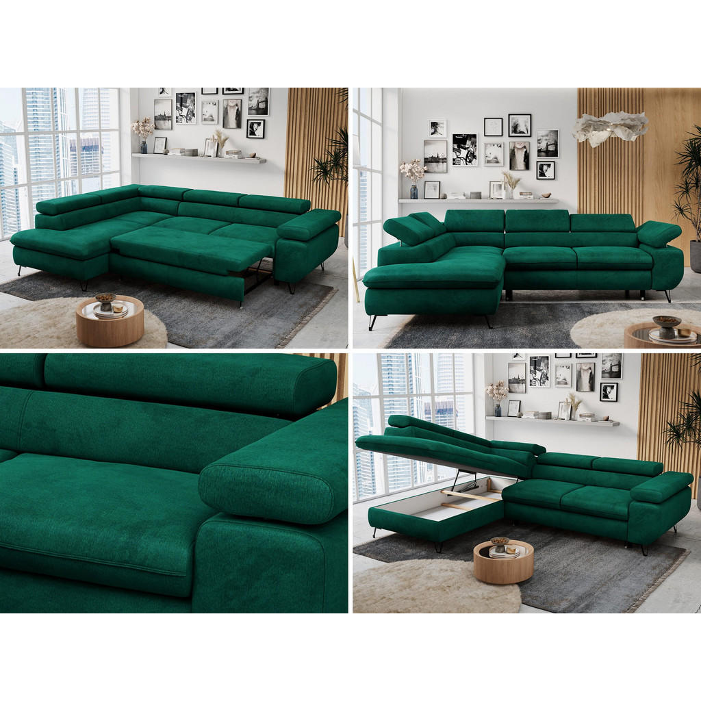 Thumbnail - MKS Ecksofa, Dunkelgrün, Textil, 3-Sitzer, L-Form,L-Form, 273x208 cm, Oeko-Tex®, Wohnzimmer, Sofas & Couches, Wohnlandsc...