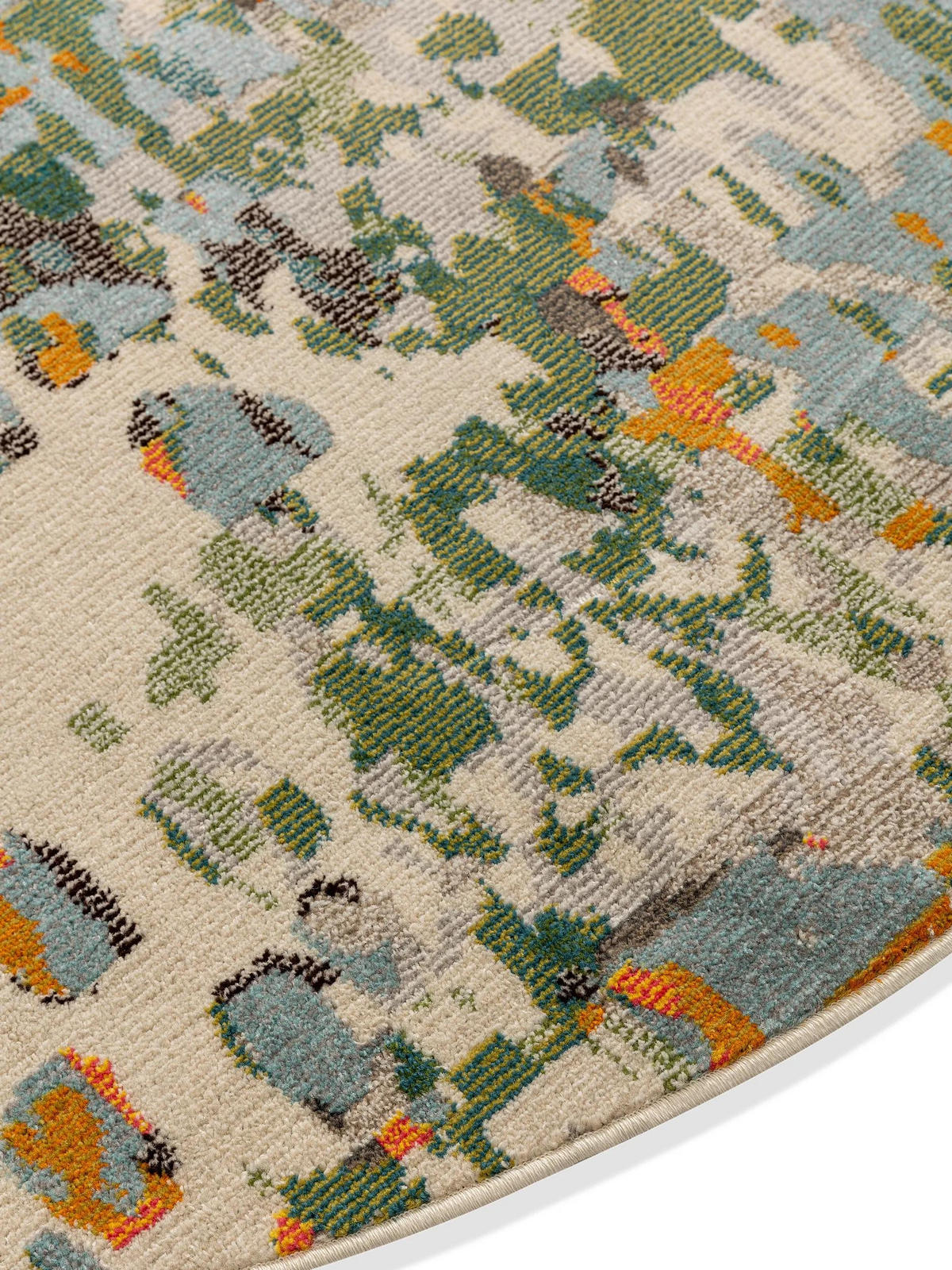 TEPPICH Casa Multicolor ø 200 cm rund - Multicolor, Naturmaterialien/Textil (200/200cm) - benuta