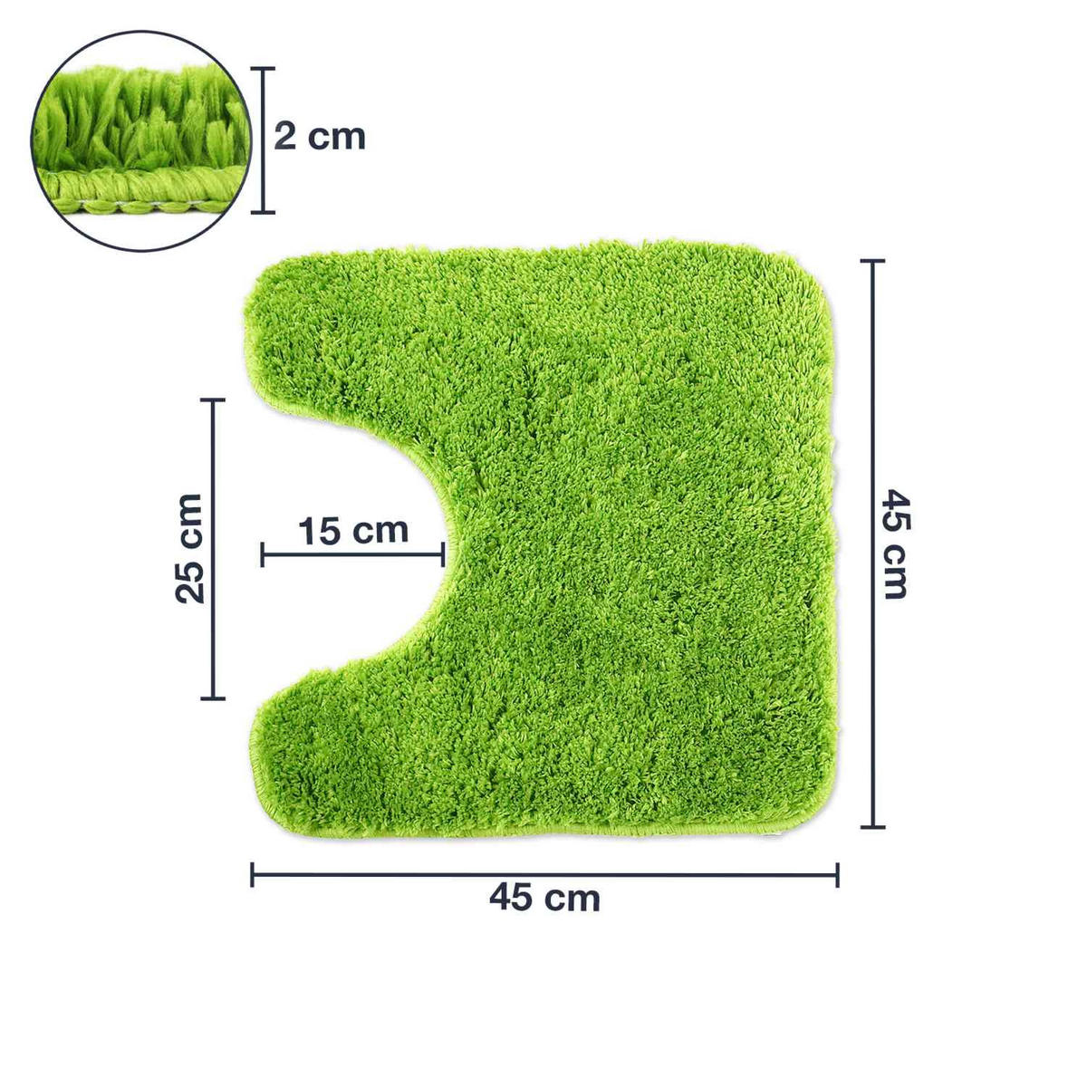 BADEMATTE MIT WC AUSSCHNITT Florenz - Grün, Textil (45/45cm) - WohnDirect