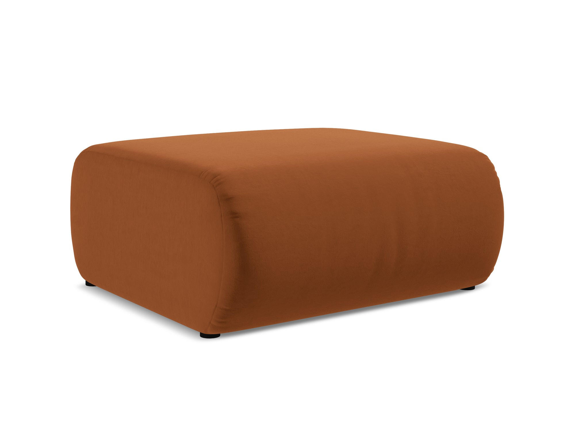POUF Samt Stoff Orange - Terra cotta/Schwarz, Kunststoff/Textil (94/40/89cm) - Makamii