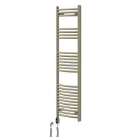 HANDTUCHHEIZKÖRPER elektrisch 500 x 1500 mm Beige Badheizkörper gebogen mit Seitenanschluss mit Heizstab 600W - Beige, Metall (50/150/3cm) - LuxeBath
