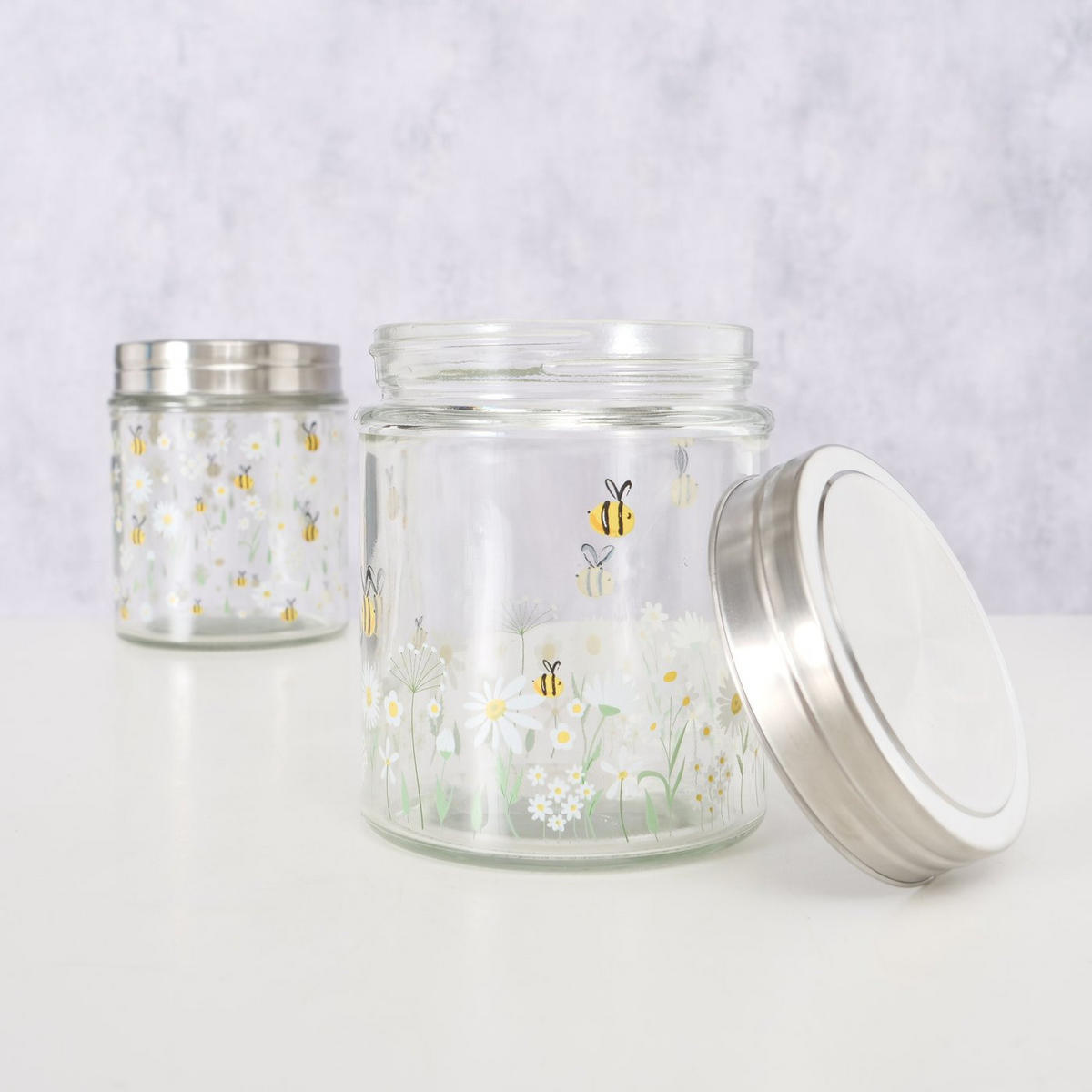 SCHRAUBGLÄSER HONEY 625 ml 2er-Set - Transparent, Glas (9.6/12.3/9.6cm) - Boltze Home