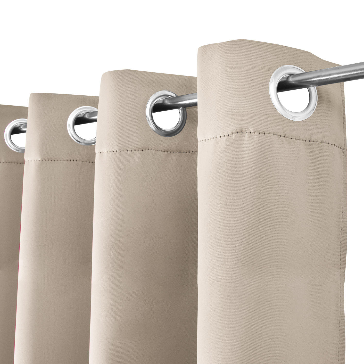 VORHANG Amelie BO mit Öse 140x245cm Sand (2tlg) - Sandfarben, Textil (140/245/1cm) - Beautissu 