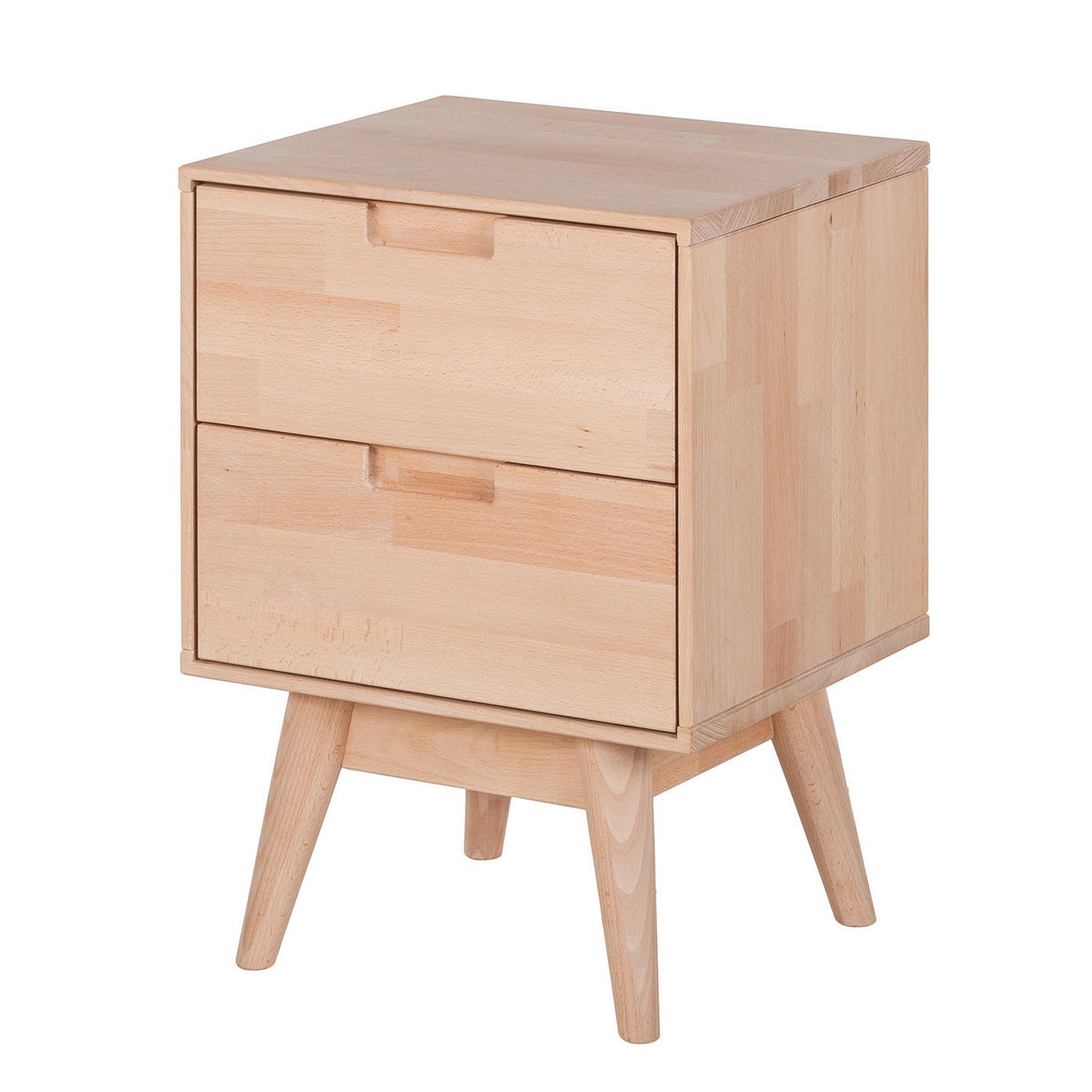 NACHTKOMMODE - Buche massiv - Buchefarben, Holz (40/56/35cm) - home24