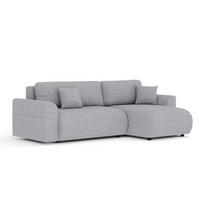 ECKSOFA MIT SCHLAFFUNKTION Bodega Grau Webstoff - Schwarz/Grau, Holz/Holzwerkstoff (235/138cm) - Maison de Reve