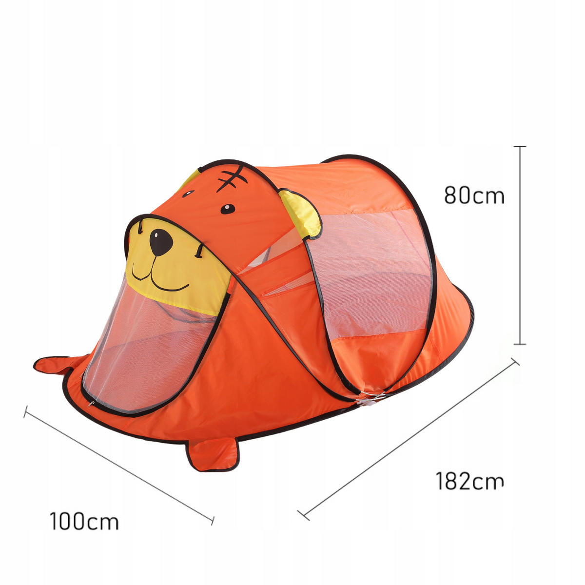 SPIELZELT Strandzelt Kinder Orange - Orange, Kunststoff (100/182cm) - KRUMAD