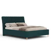 POLSTERBETT Vezzola Grün 140/200 cm im Webstoff - Naturfarben/Grün, Holz/Holzwerkstoff (140/200cm) - Maison de Reve