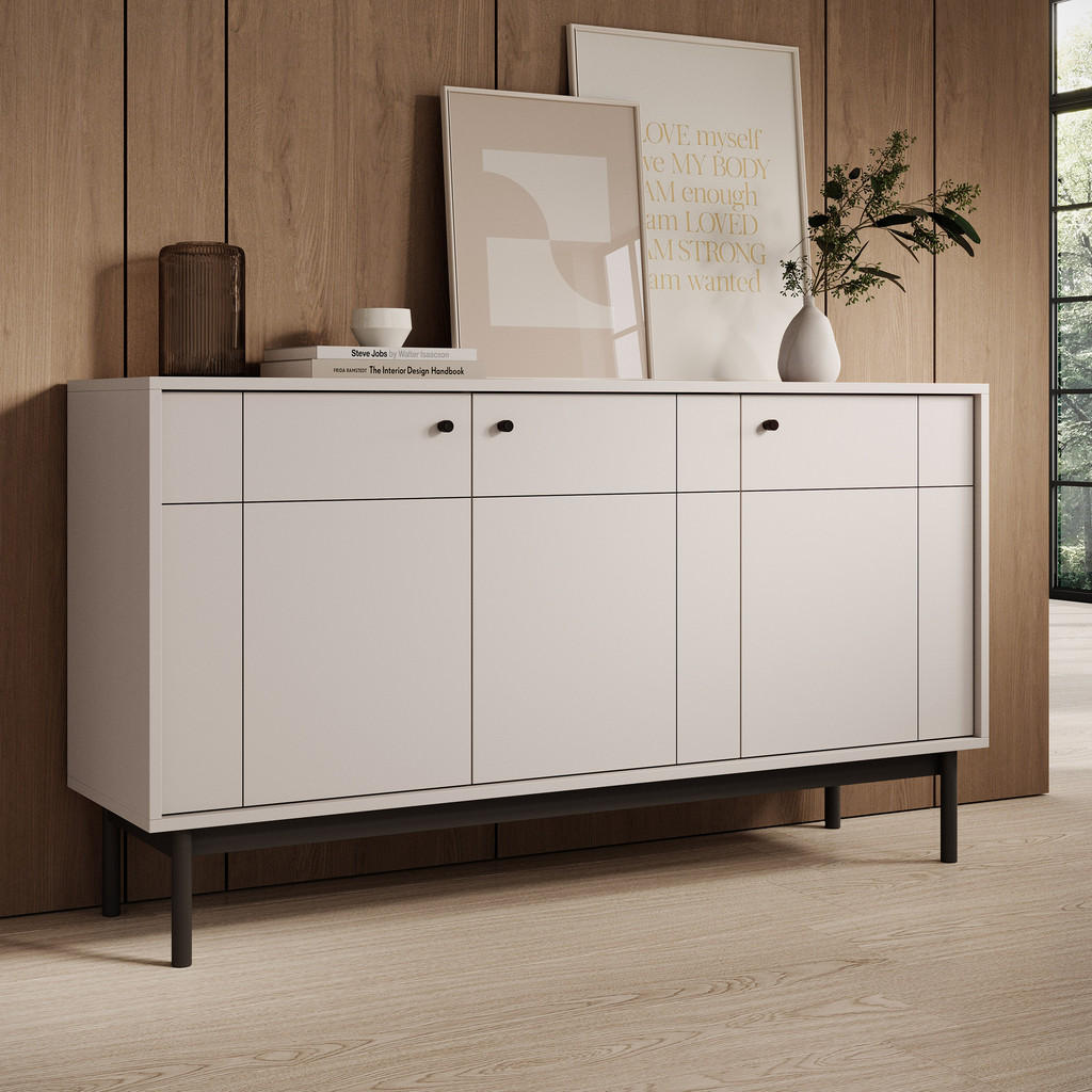 Thumbnail - Masseno Sideboard, Kaschmir, Holzwerkstoff, 154x84x39 cm, Wohnzimmer, Kommoden & Sideboards, Sideboards