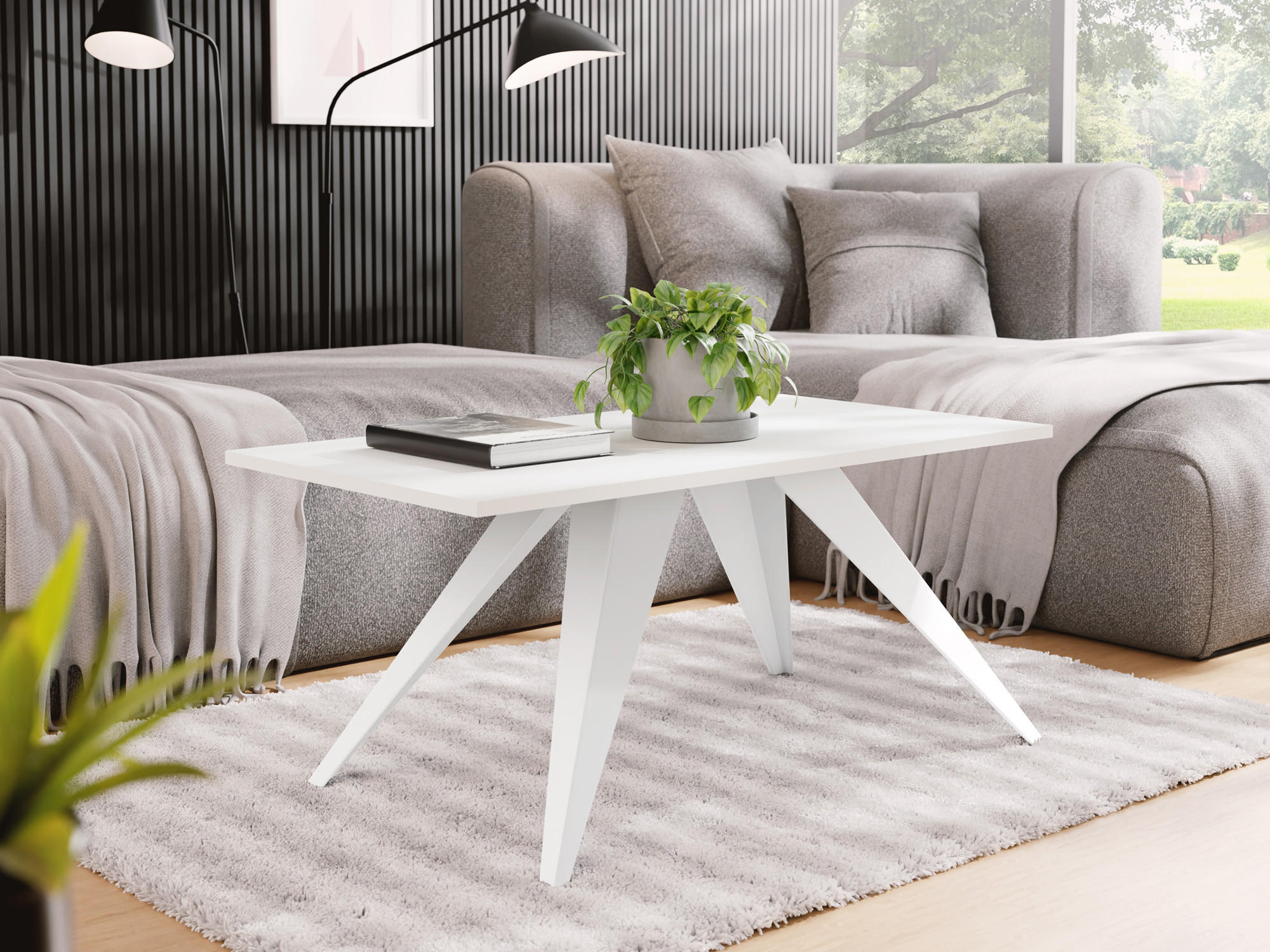 ESSTISCH Vance rechteckig, Weiß 120/60/48 cm - Weiß, Holzwerkstoff/Metall (60/120/48cm) - WFL GROUP