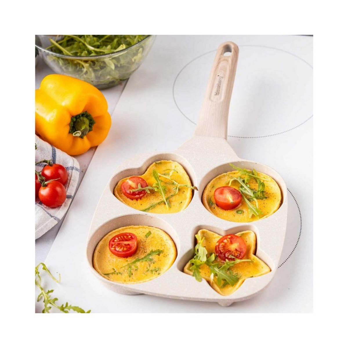 EIERPFANNE Beige 36/19/2.3 cm 56769 - Beige, Metall (19cm) - Klausberg 