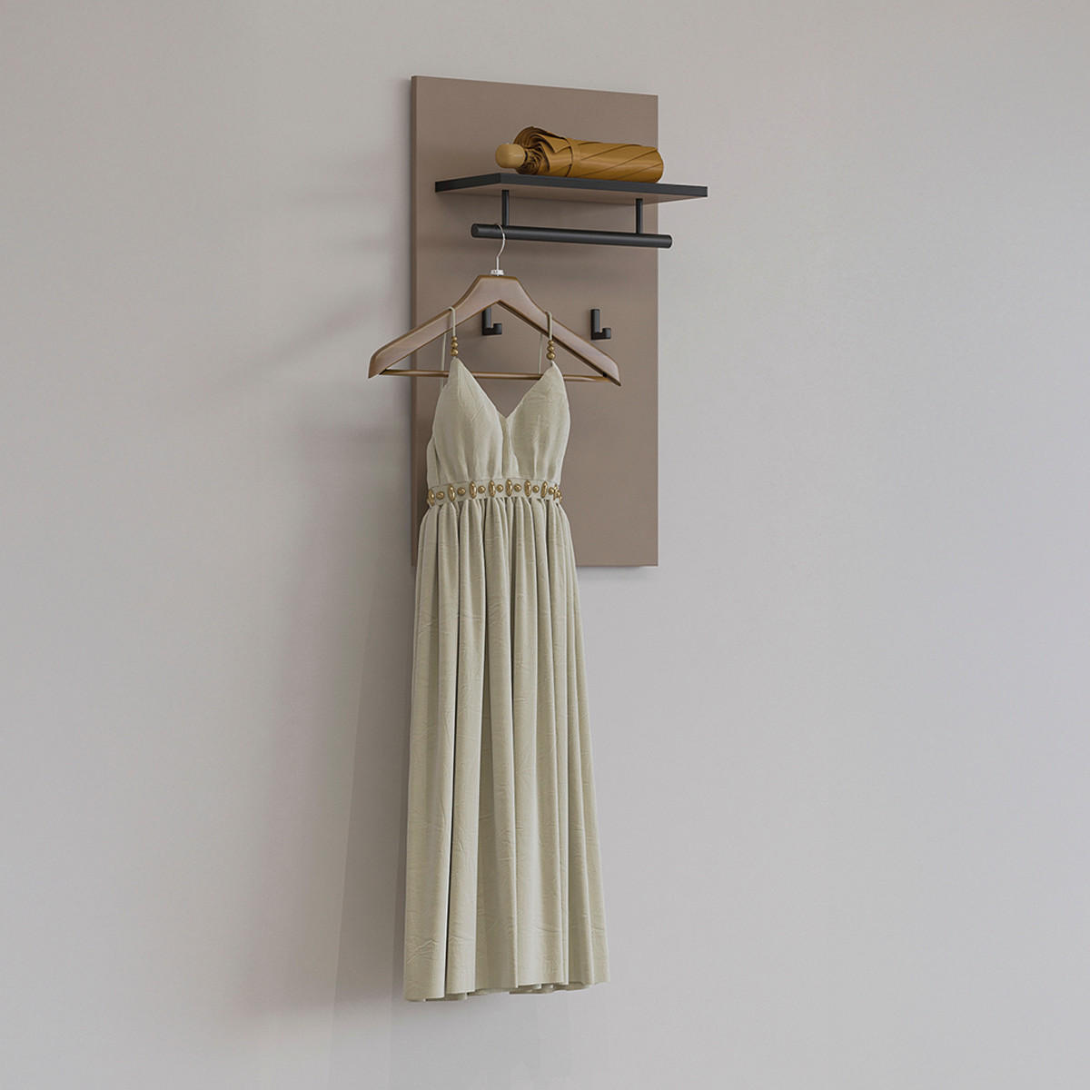 EINGANGSMÖBEL Lilia Taupe - Taupe, Holzwerkstoff (40/70/20cm) - Petits-meubles