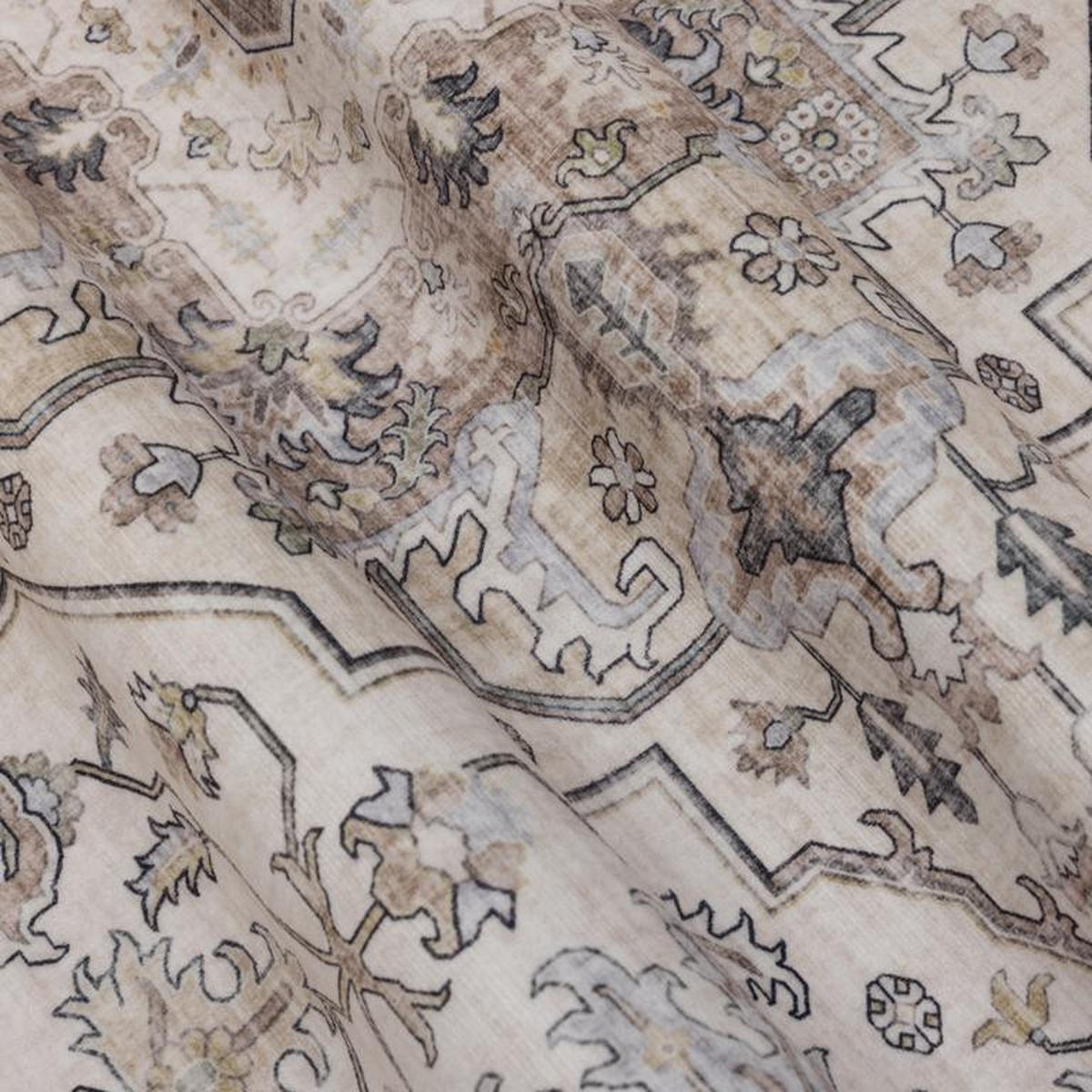 TEPPICH waschbar Flanel Light Beige/Grau 80x150 cm - Multicolor, Textil (80/150cm) - Vercai Rugs