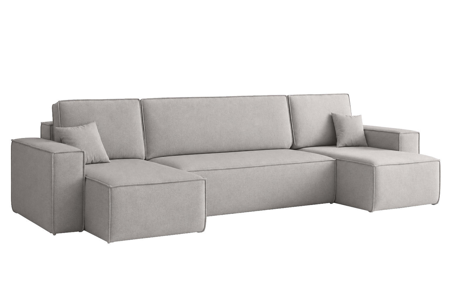 ECKSOFA U-Form Mit Schlaffunktion Und Bettkasten, Veloursstoff Bluvel, Grau, BEST U - Grau, Holz (312/142cm) - Kaiser Möbel