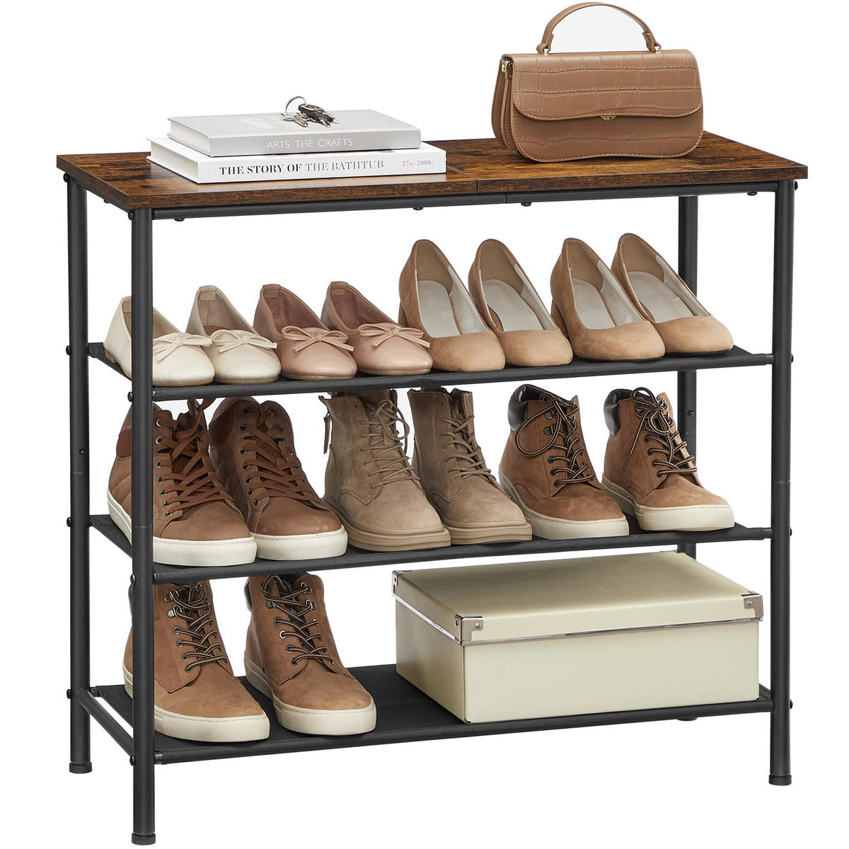 SCHUHREGAL, braun/schwarz - Braun, Holzwerkstoff (75/71/30cm) - A2A Home