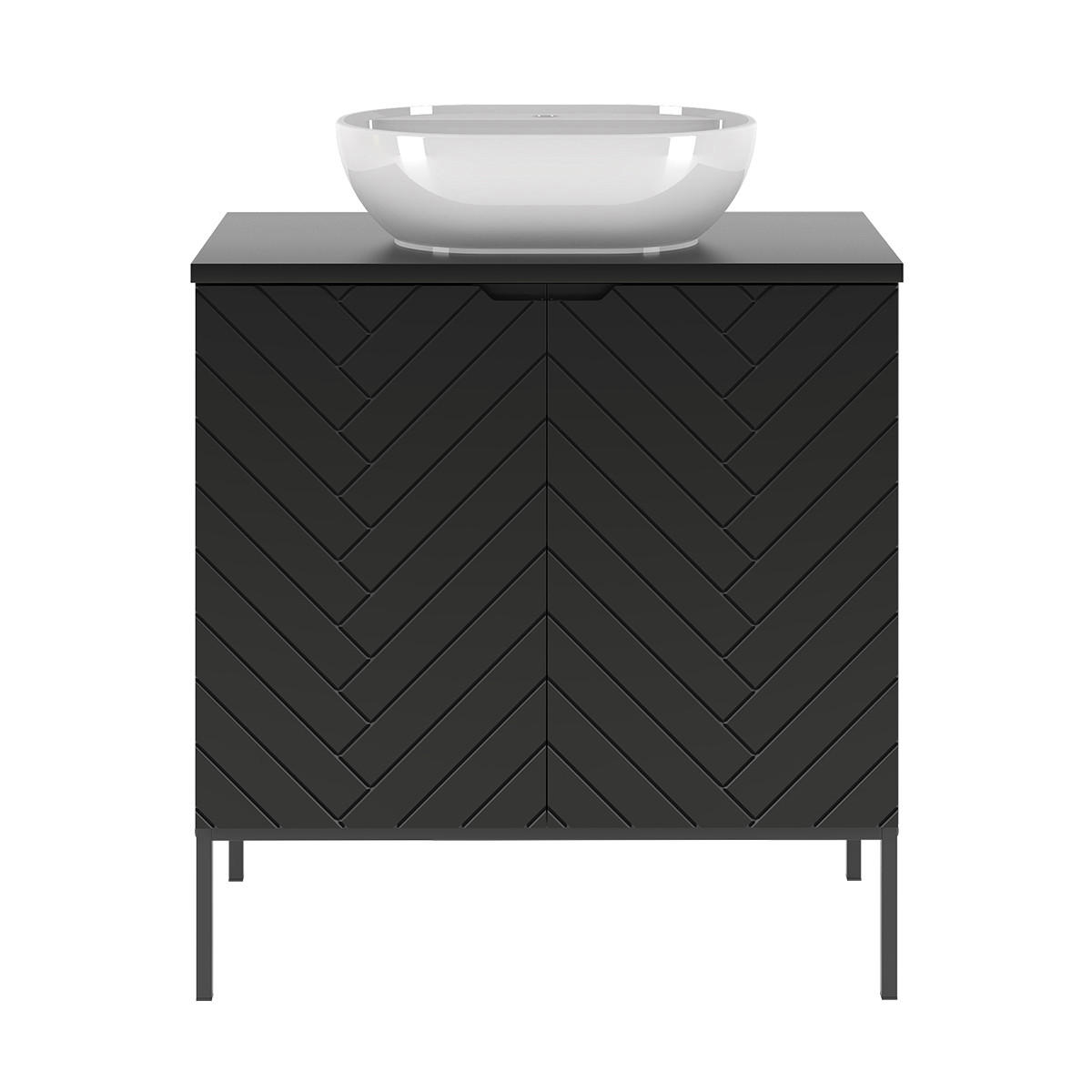 WASCHTISCH 80.6cm Daria Schwarz - Schwarz, Holzwerkstoff (80.6/84.2/46.5cm) - Petits-meubles