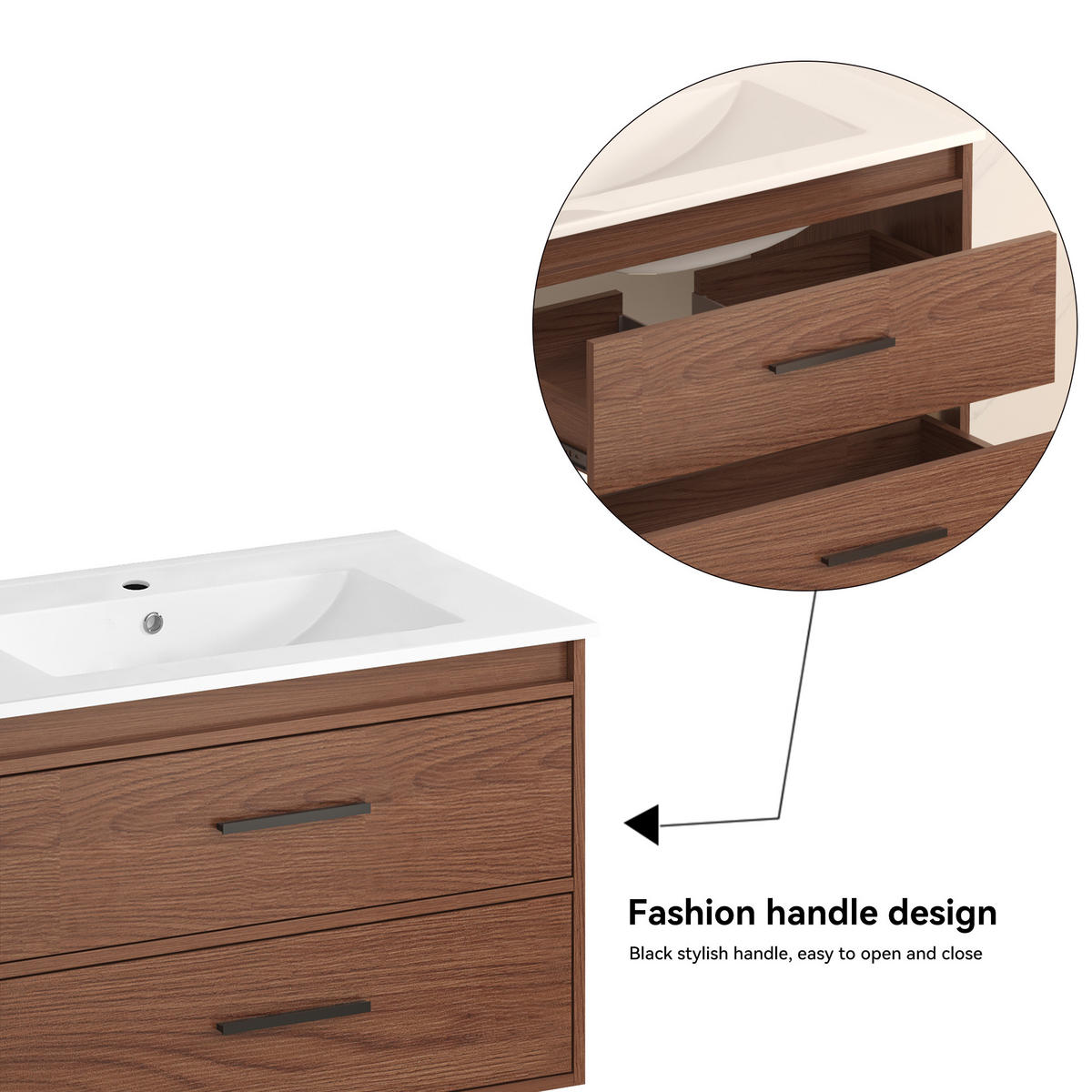 WASCHTISCH Rotbraun 75 cm - Rotbraun, Holz (76/52/46cm) - PANGIVO