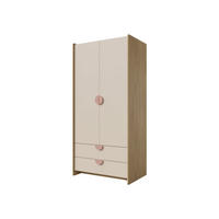 KINDERKLEIDERSCHRANK Lexi 2D2S 02 - Eichefarben/Rosa, Holzwerkstoff/Kunststoff (84/198/60cm) - MIRJAN24