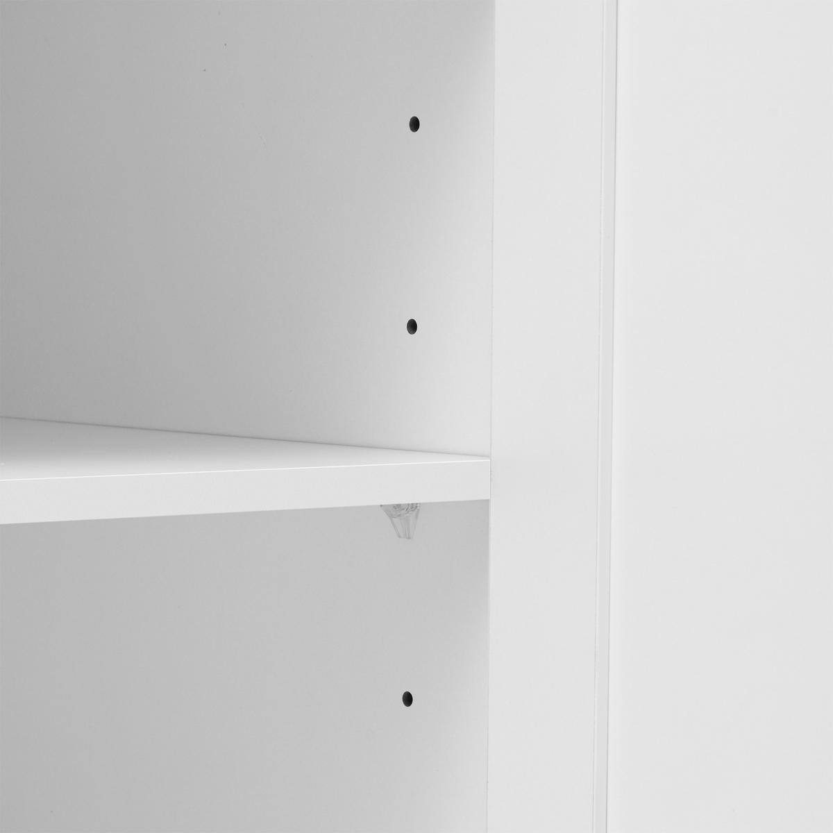 SIDEBOARD in Naturfarben und Weiß Kommode mit Glastüren für Wohnzimmer und Esszimmer, B120/T37/H80 cm - Weiß/Naturfarben, Glas/Holzwerkstoff (120/80/37cm) - STILVORA