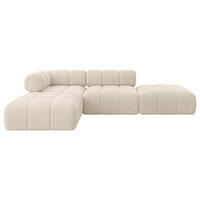 ECKSOFA modulares Sofa Kerru-L1 - 285x190x70 cm Beige Cord - Beige, Holzwerkstoff/Textil (285/190cm) - ALTDECOR