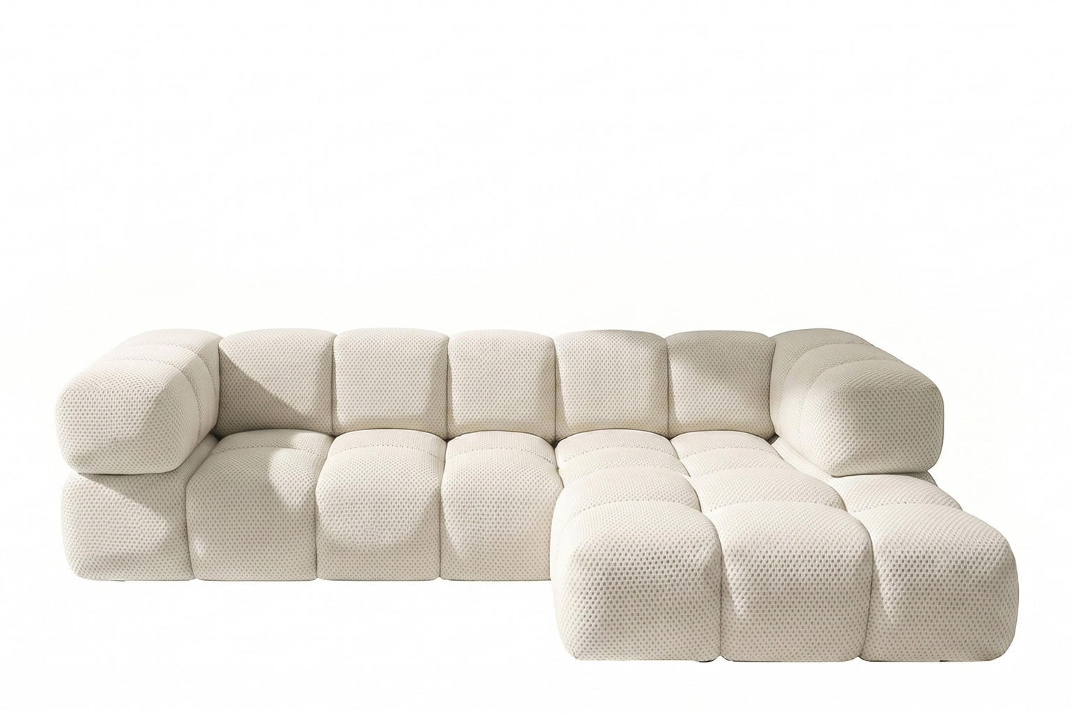 ECKSOFA L-FORM, Strukturierter Premiumstoff Sonic, Beige, Rechts, Averro - Beige, Holz (280/150cm) - Kaiser Möbel