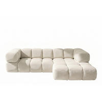 ECKSOFA L-FORM, Strukturierter Premiumstoff Sonic, Beige, Rechts, Averro - Beige, Holz (280/150cm) - Kaiser Möbel