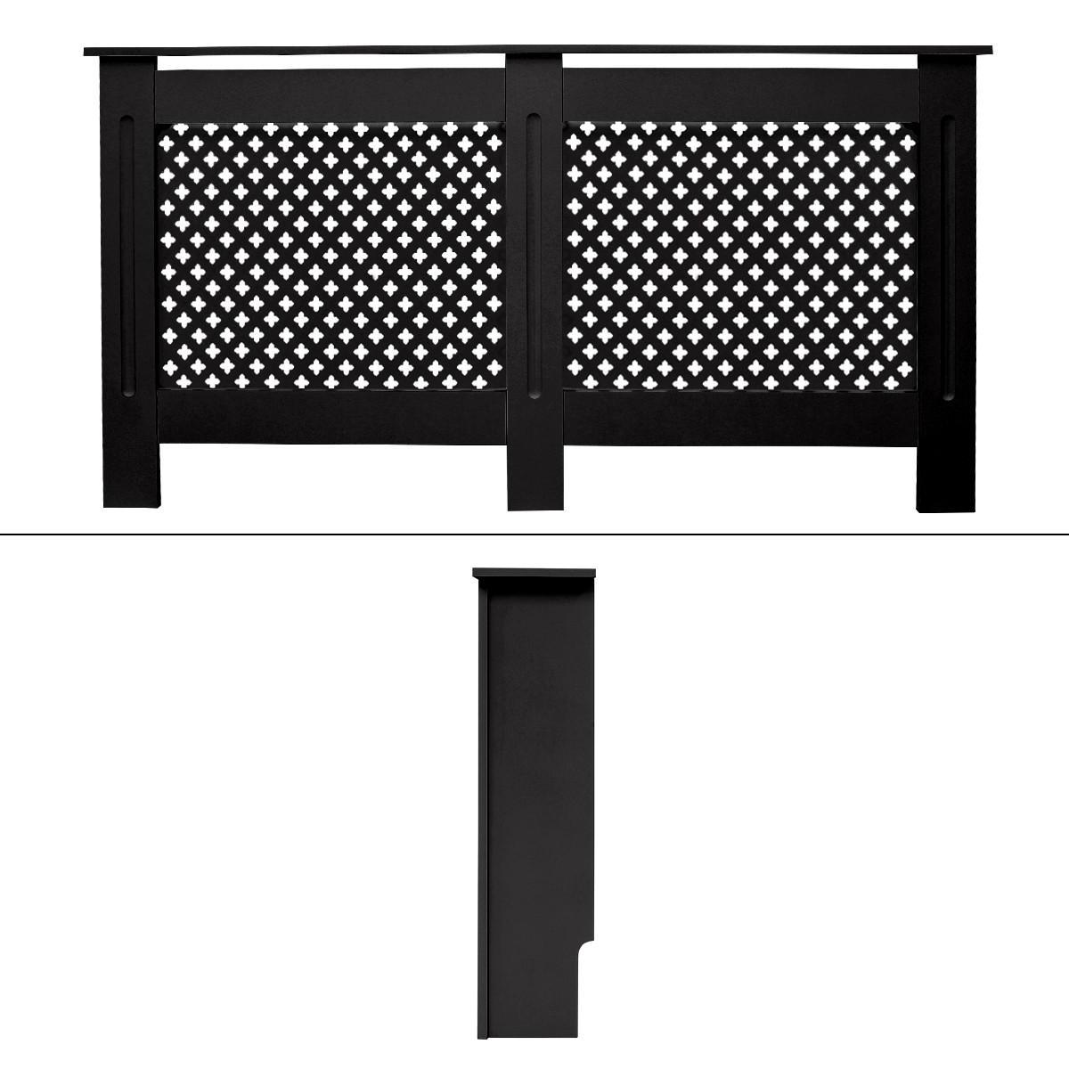 OBLOŽENÍ RADIÁTORU s voštinovým vzorem 152 x 19 x 82 cm černé - černá, kompozitní dřevo (19/152/82cm) - ECD-Germany