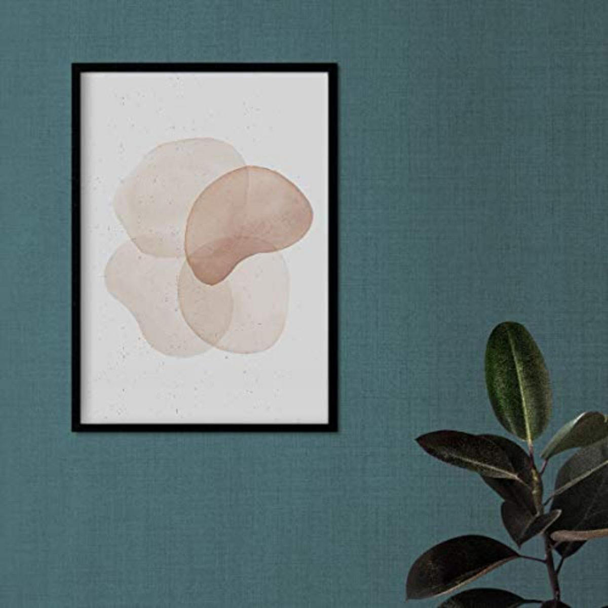 POSTER Set mit 4 Blätter und abstrakten Formen mit braunen Tönen A3 Rahmenlos - Klar, Papier (29.7/3cm) - Nacnic