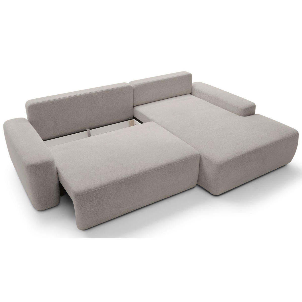 ECKSOFA Baleo Greige Chenille-Bezug - Taupe/Schwarz, Kunststoff/Textil (264/162cm) - Selsey