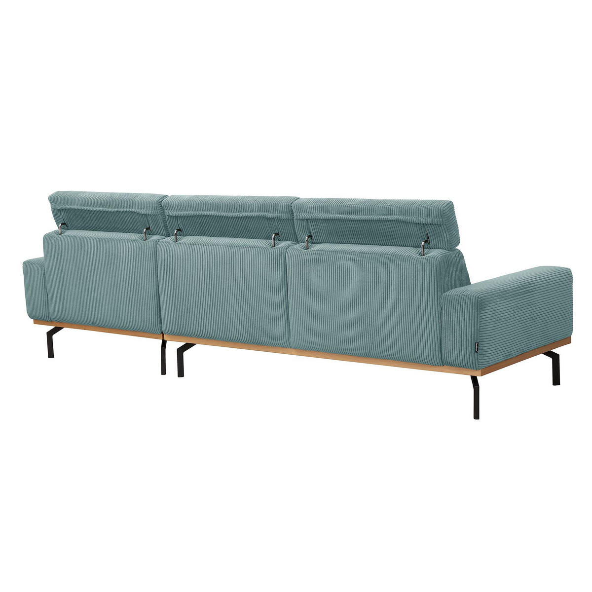 SOFA mit Longchair rechts Katrien Cordstoff eisblau - Pastellblau, Kunststoff (135/280cm) - 58aufmkessel
