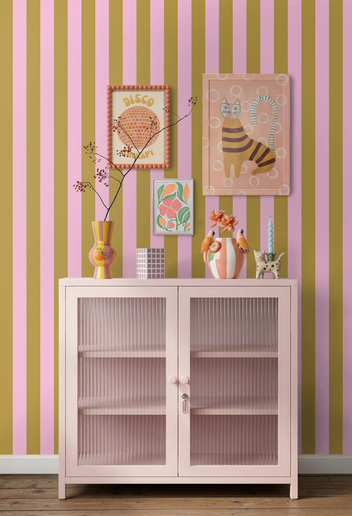 TAPETE Streifenmuster 50 x 900 cm - Lila, Papier (50/0.1cm) - ESTAhome