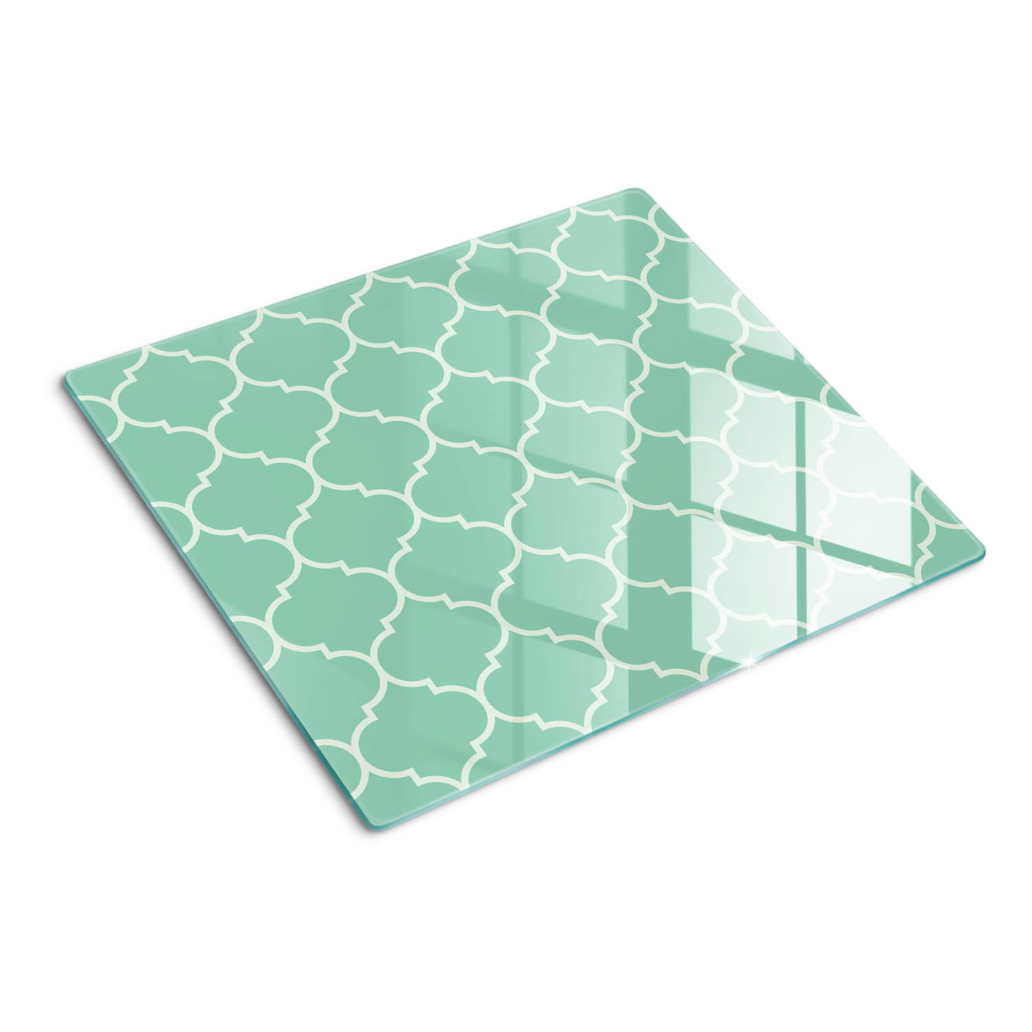 GLASPLATTE 60x52 cm Marokkanisches Muster - Grün, Glas (60/0.4/52cm) - TULUP