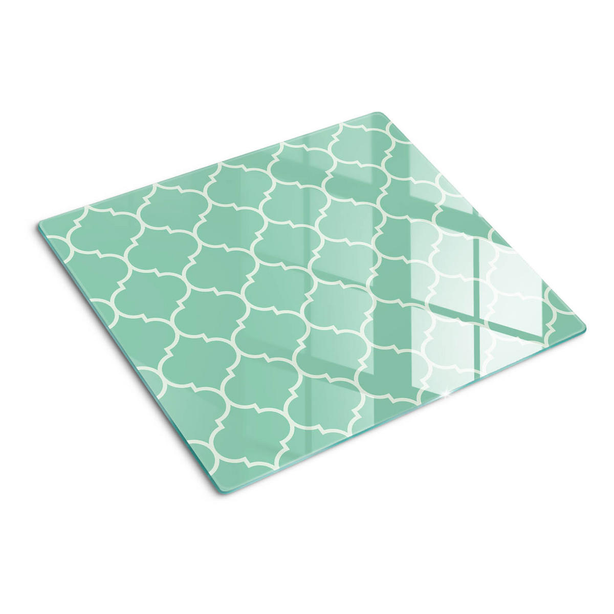 GLASPLATTE 60x52 cm Marokkanisches Muster - Grün, Glas (60/0.4/52cm) - TULUP