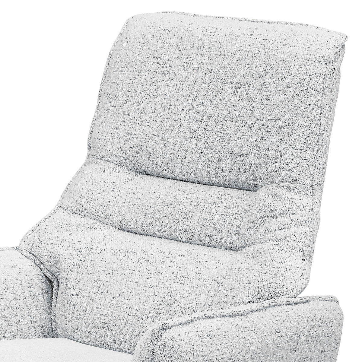 RELAXSESSEL - Bouclé / Eisen - Weiß / Schwarz - Silberfarben/Schwarz, Textil/Metall (81/112/80cm) - home24