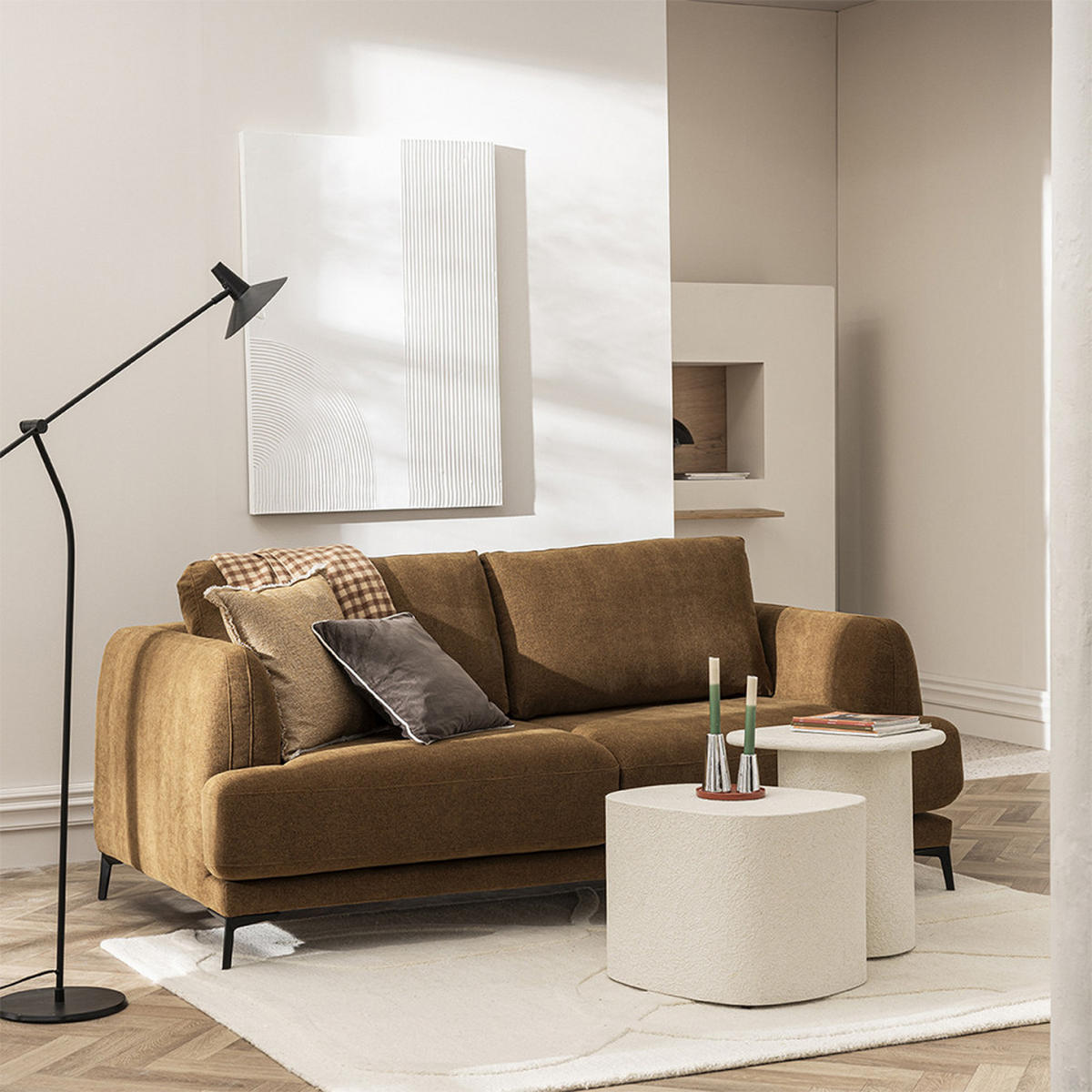 BETTSOFA - Bronze - Bronzefarben, Textil (202/88/103cm) - Drawer