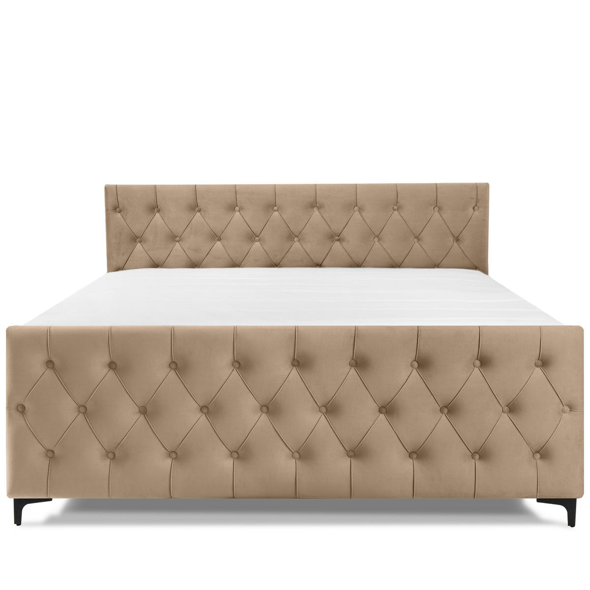 POLSTERBETT ARDEA, Dunkelbeige - Hellbraun/Schwarz, Holz/Holzwerkstoff (180/200cm) - KONSIMO®
