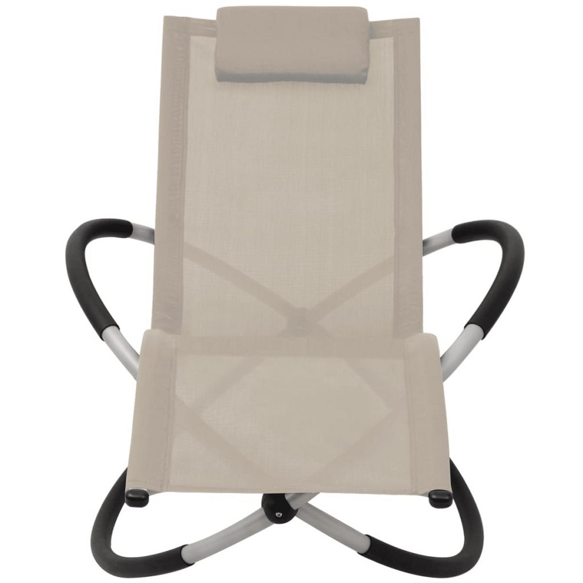 SONNENLIEGE Geometrisch Stahl Creme - Braun, Metall (74/85/144cm) - furnicato