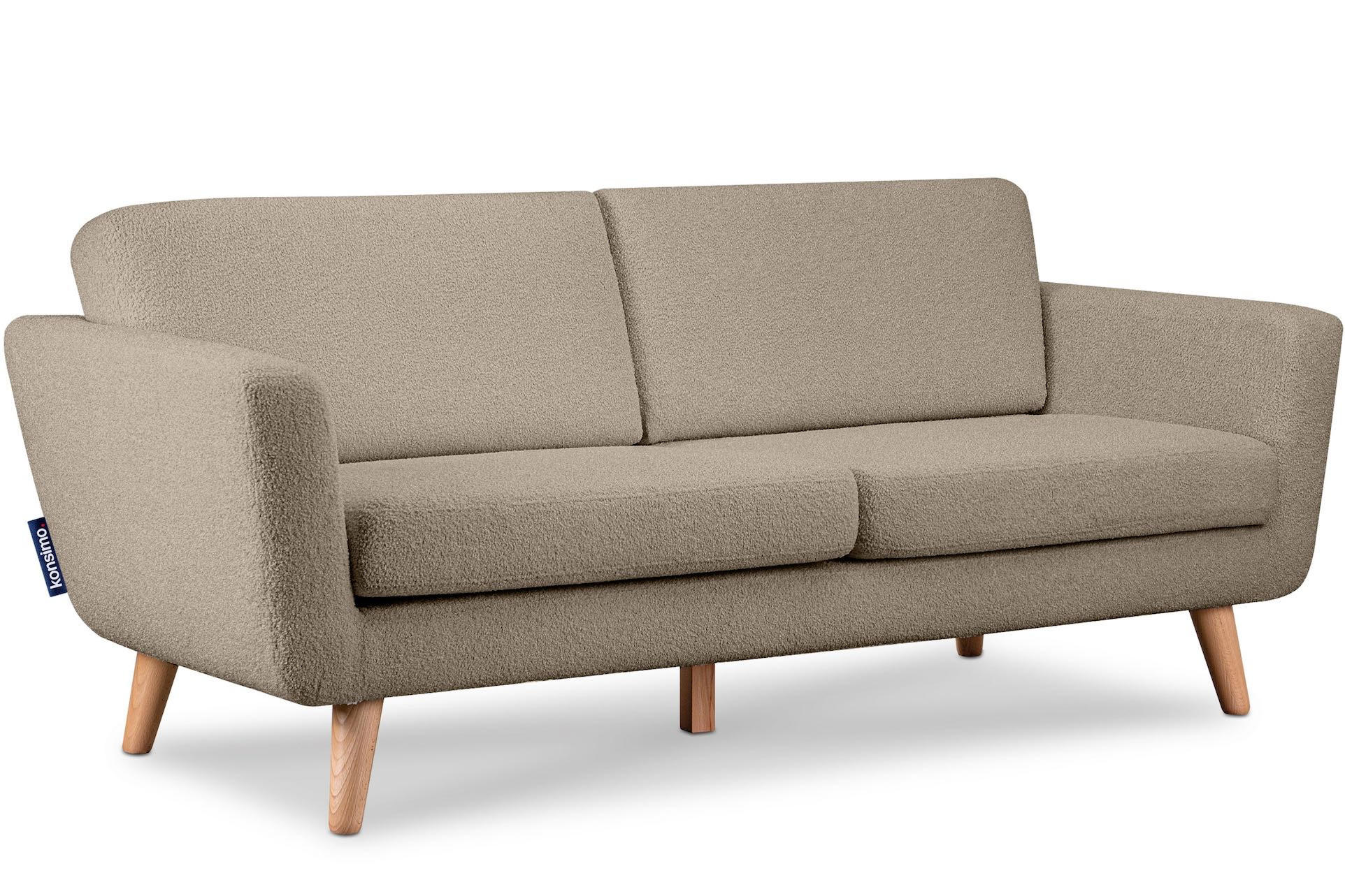 3-SITZER-SOFA TAGIO mit Armlehnen, Braun - Braun, Buchenholz/Textil (88/80/190cm) - KONSIMO®