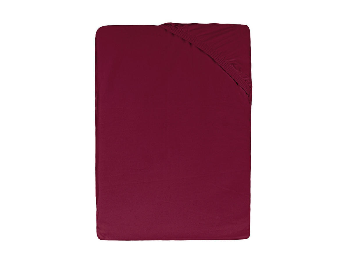 BABY-SPANNBETTLAKEN BasicSoft Baumwoll-Jersey mit Elasthan rhododendron-rot 40/90 cm - Weinrot, Textil (40/90cm) - beties Heimtextil