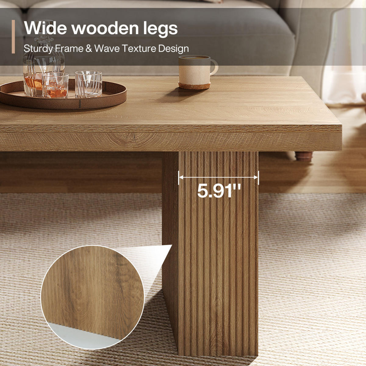 COUCHTISCH Holz modern rechteckig 120/60/45 cm - Akaziefarben, Holzwerkstoff (60/120/45cm) - Quality Elegance