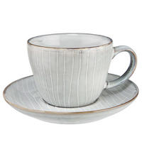 KAFFEETASSE MIT UNTERTASSE Henley - Grau, Keramik (0.27L) - Butlers