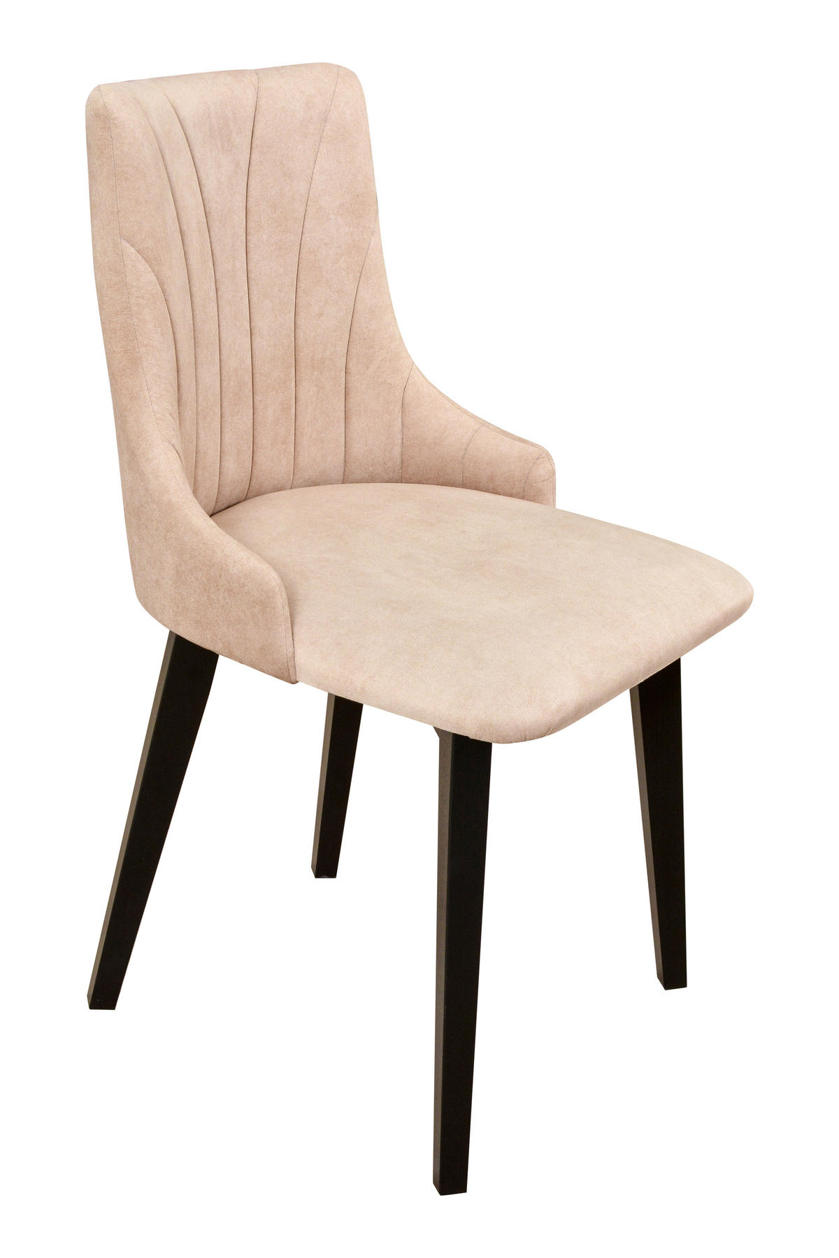 ESSZIMMERSTUHL 4x "MONTI 5", schwarz, zetta 291, Nähte: Muschel - Ecru/Beige, Holz (43/83/40cm) - Leaf Design