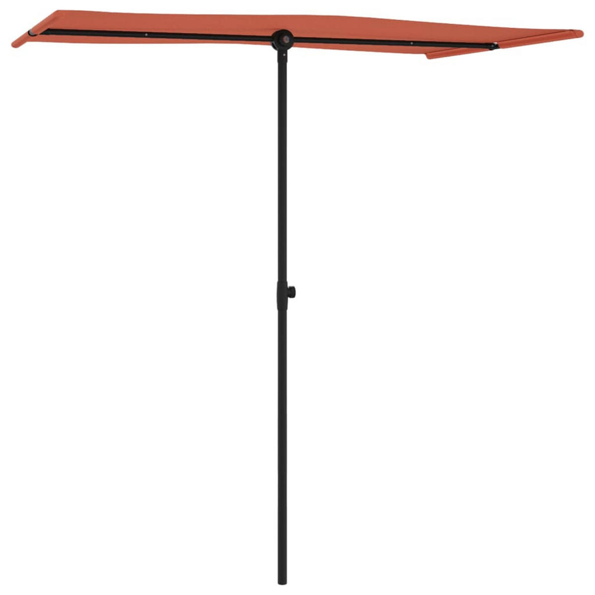 SONNENSCHIRM mit Aluminium-Mast 180x110 cm Terrakotta - Braun, Textil (110/180cm) - furnicato