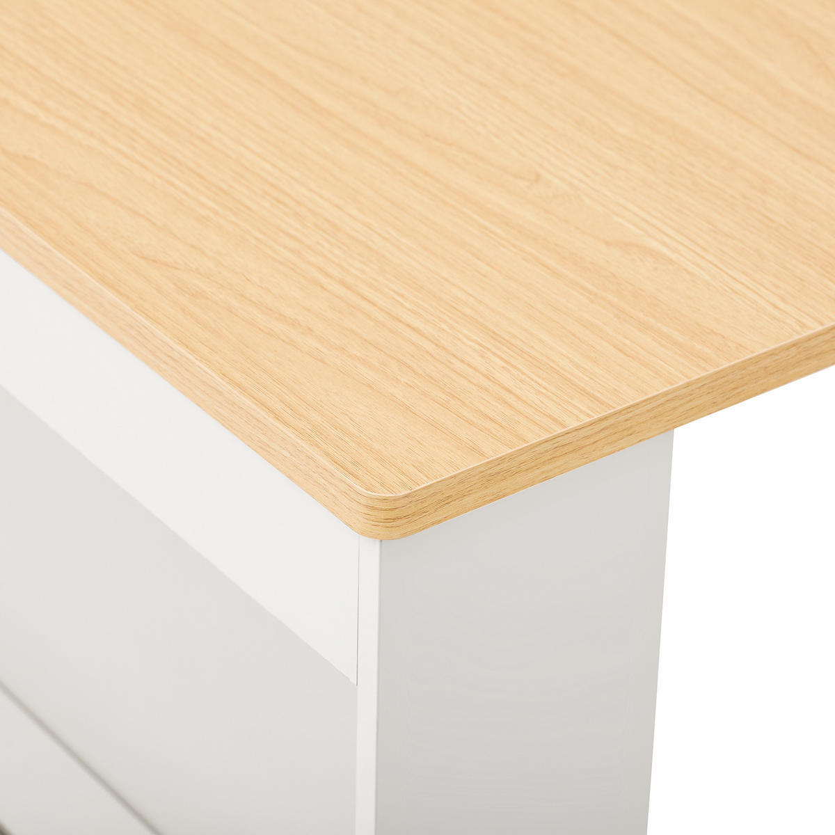 KÜCHENINSEL 83x46-146.5x96 cm Weiß mit Fluted Glas & Ladestation - Weiß, Holzwerkstoff (146.5/96/83cm) - Modfu