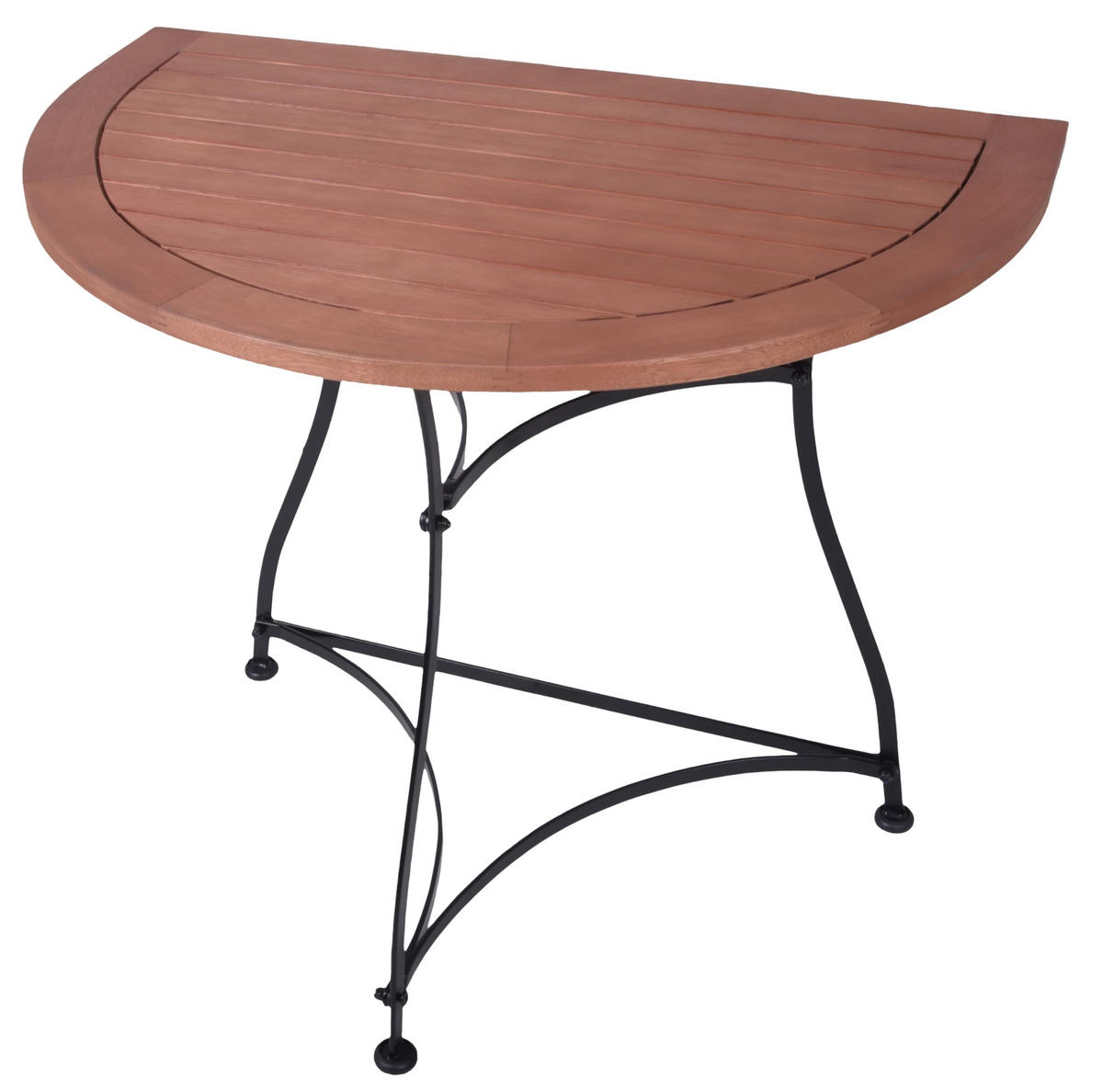 BALKONTISCH Einar halbrund Gartentisch - Braun, Holz (54/85/74cm) - DELUKE