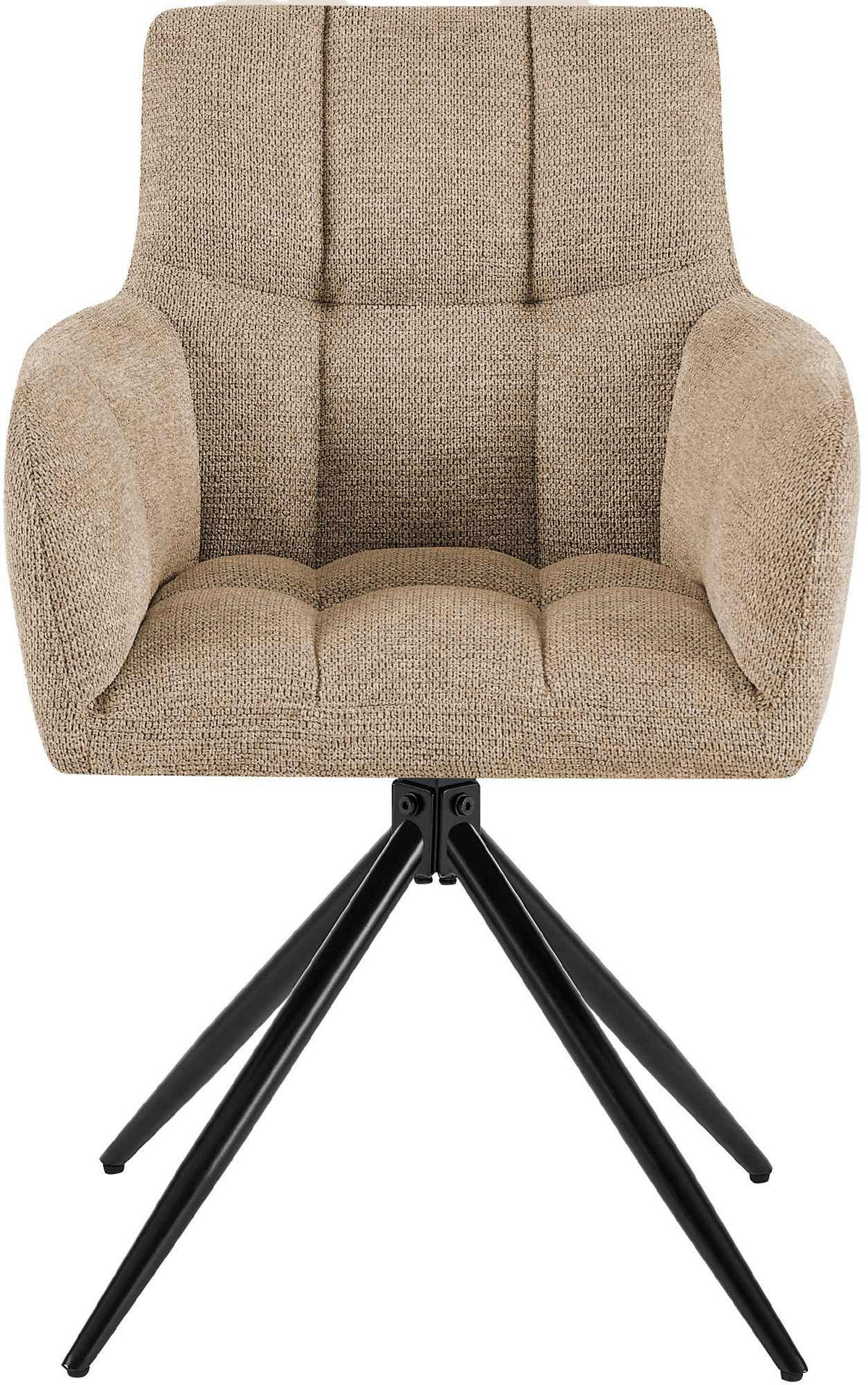 ESSZIMMERSTUHL Debas Stoff Hellbraun Wohnzimmerstuhl - Hellbraun, Textil (59/87/59cm) - DELUKE