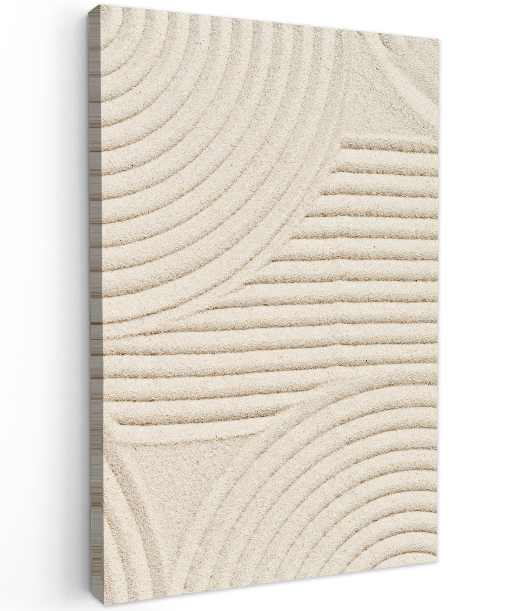 LEINWANDBILD Muster - Abstrakt - Weiß Deko Groß 90x140 cm - Beige, Textil (90/140cm) - MuchoWow