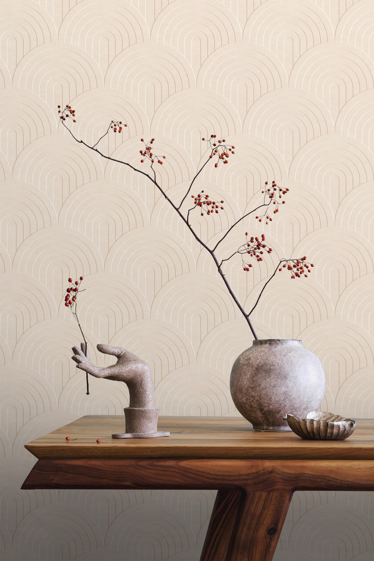 TAPETE 3D Muster 53 cm x 10.05 m - Beige, Papier (53/1000cm) - ESTAhome