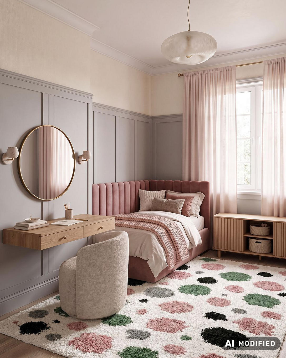 KINDERTEPPICH Ibi Foco Mazovia 140x200cm Creme Rosa Abstrakt Langflor - Pink, Textil (140/200cm) - Mazovia