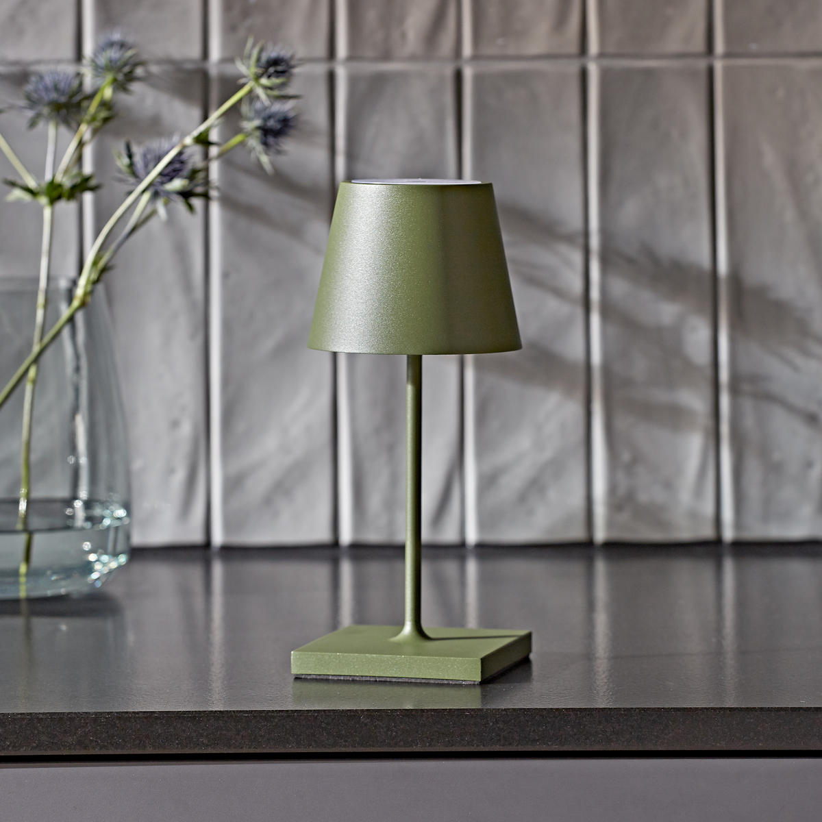 LED Akku-Tischlampe, Nuindie mini 3.0 tannengrün - Grün, Metall (25/10/25cm) - Sigor