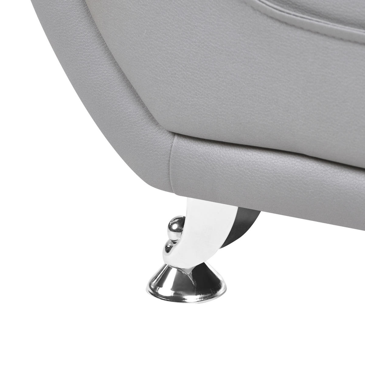 SESSEL Kunstleder Grau Leira - Dunkelgrau/Silberfarben, Kunststoff/Metall (111/86/78cm) - Beliani